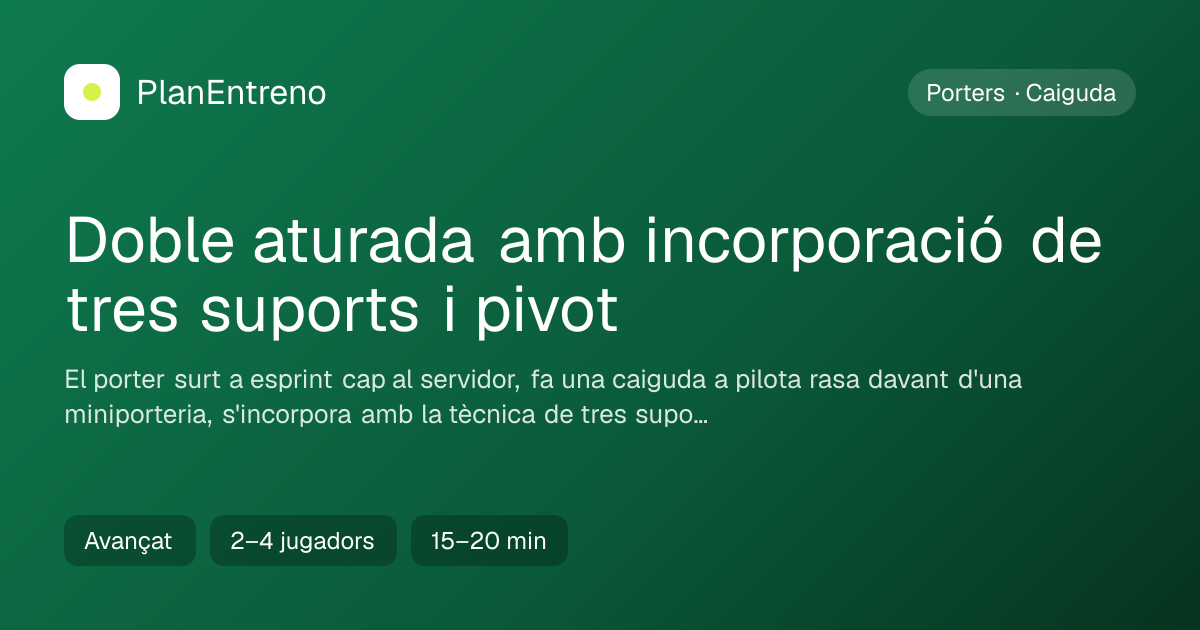 Diagrama de l'exercici Doble aturada amb incorporació de tres suports i pivot