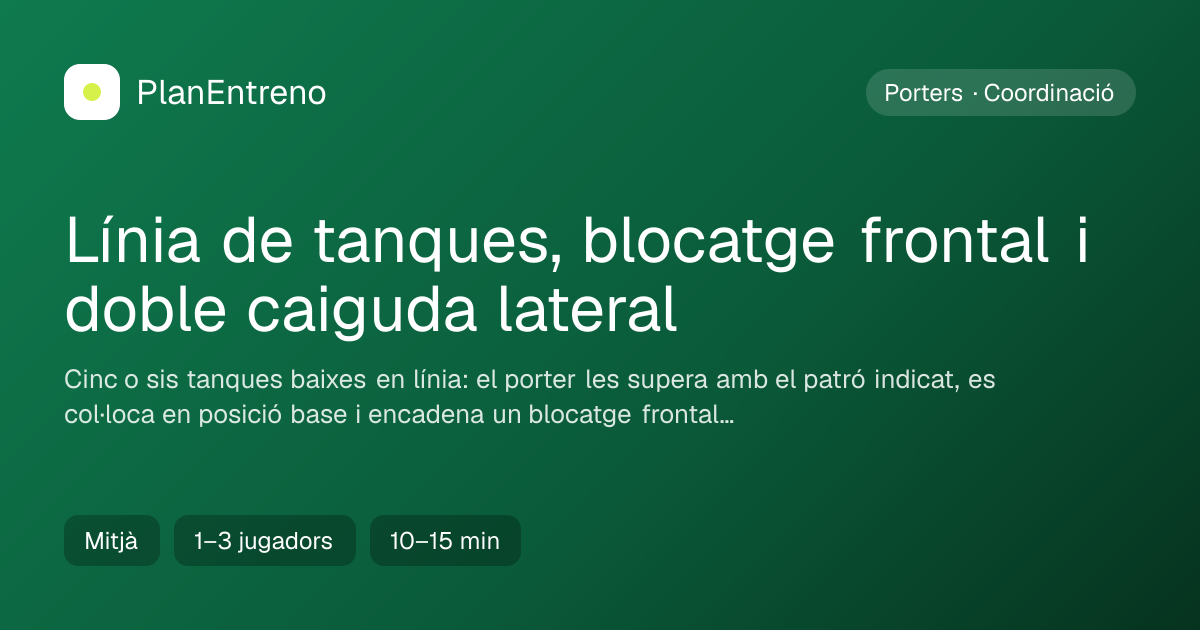 Diagrama de l'exercici Línia de tanques, blocatge frontal i doble caiguda lateral