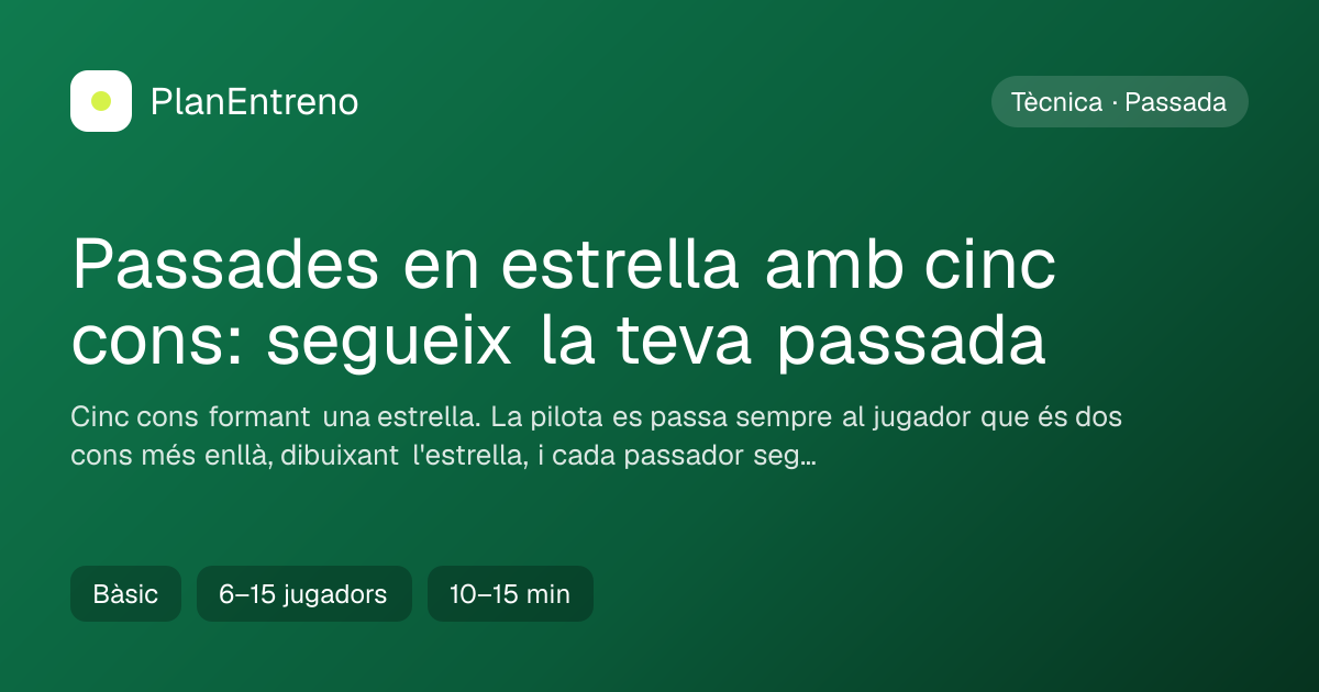 Diagrama de l'exercici Passades en estrella amb cinc cons: segueix la teva passada
