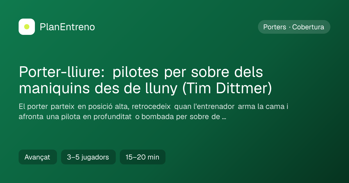 Diagrama de l'exercici Porter-lliure: pilotes per sobre dels maniquins des de lluny (Tim Dittmer)
