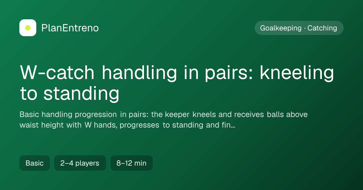 Diagram of the drill W-catch handling in pairs: kneeling to standing