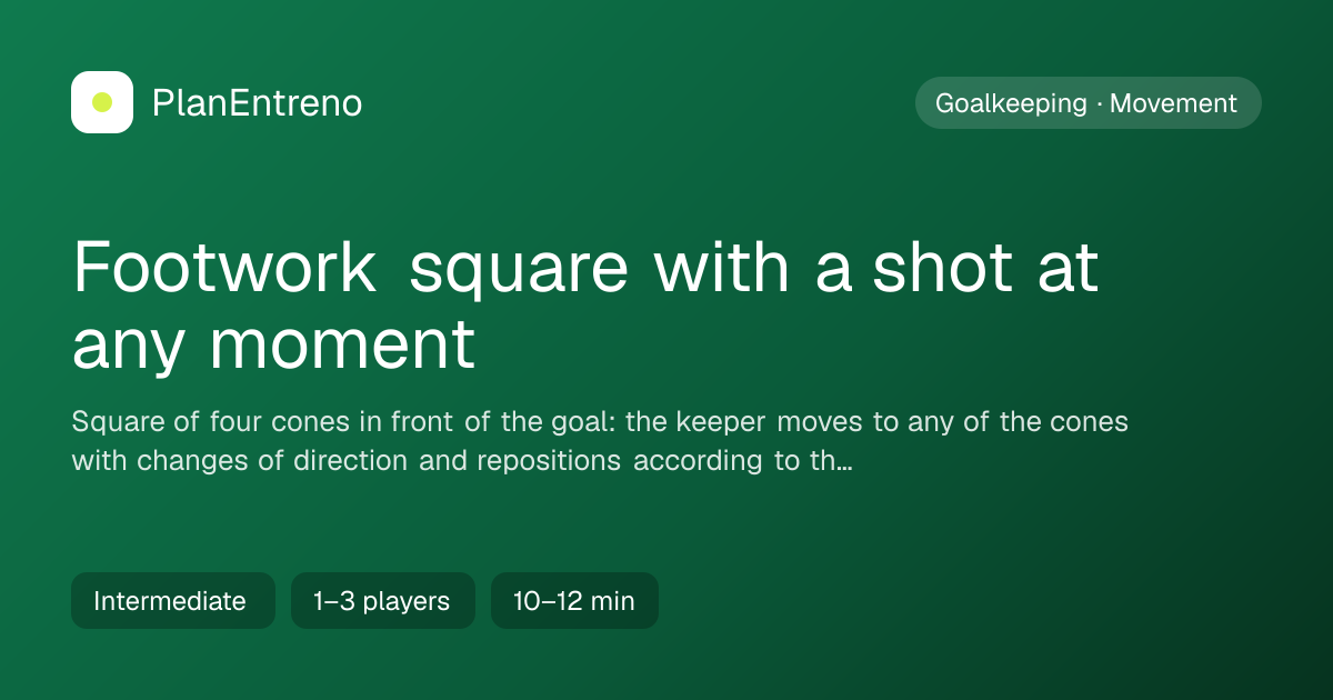 Diagram of the drill Footwork square with a shot at any moment