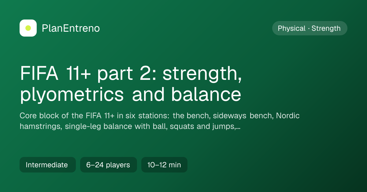 Diagram of the drill FIFA 11+ part 2: strength, plyometrics and balance