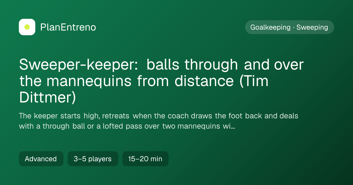Diagram of the drill Sweeper-keeper: balls through and over the mannequins from distance (Tim Dittmer)