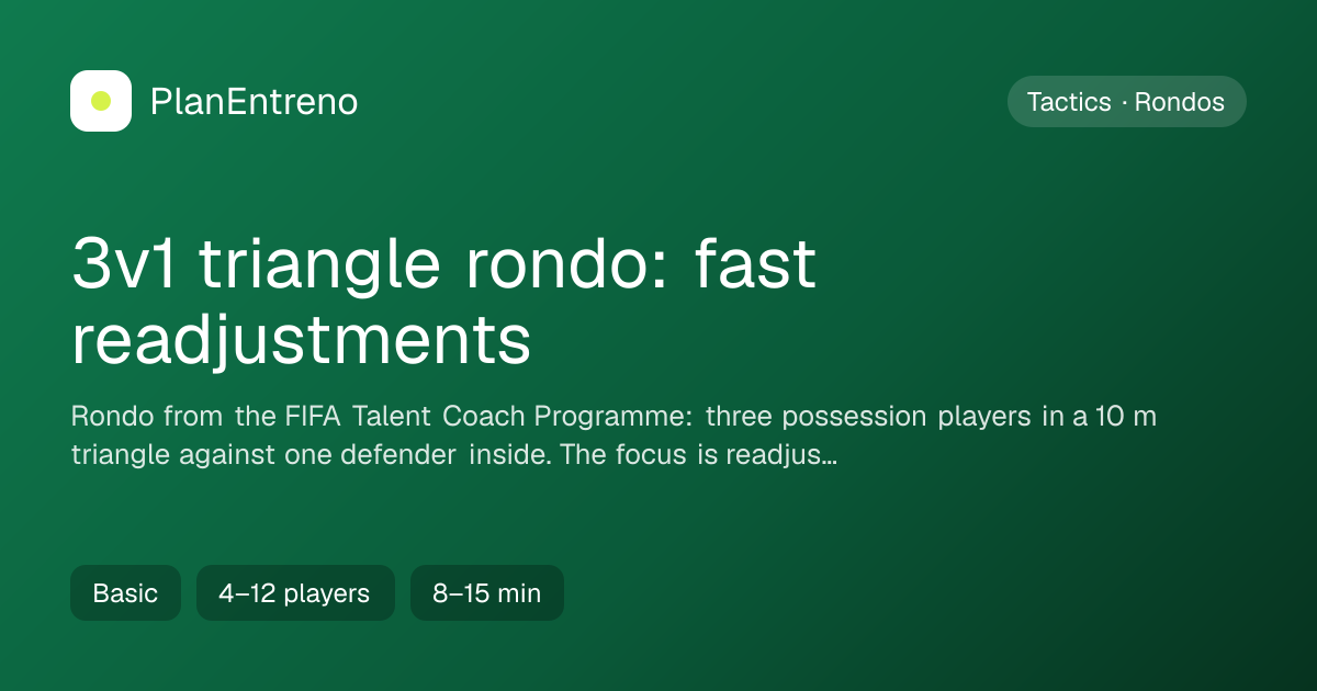 Diagram of the drill 3v1 triangle rondo: fast readjustments