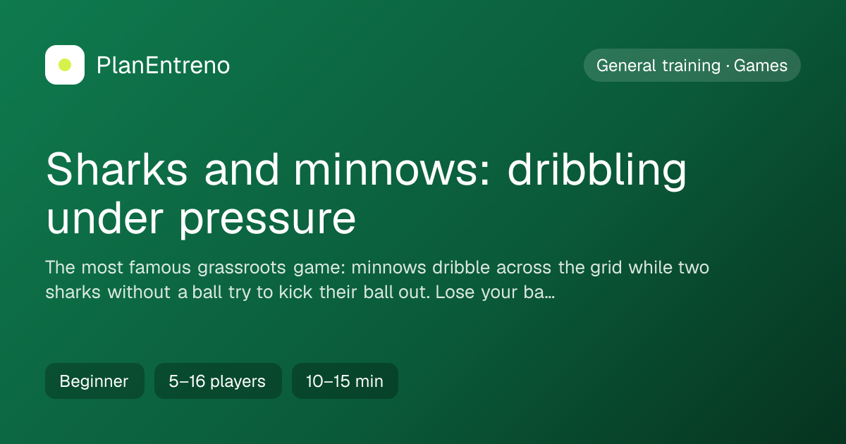 Diagram of the drill Sharks and minnows: dribbling under pressure