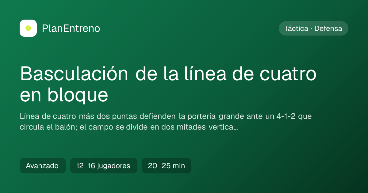 Diagrama del ejercicio Basculación de la línea de cuatro en bloque