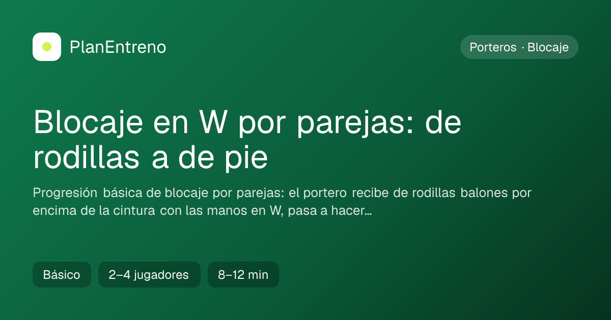 Diagrama del ejercicio Blocaje en W por parejas: de rodillas a de pie