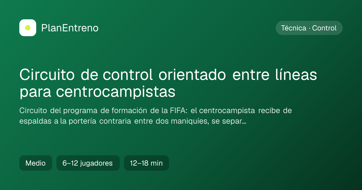Diagrama del ejercicio Circuito de control orientado entre líneas para centrocampistas