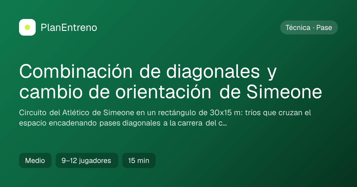 Diagrama del ejercicio Combinación de diagonales y cambio de orientación de Simeone