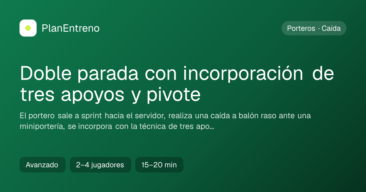Diagrama del ejercicio Doble parada con incorporación de tres apoyos y pivote