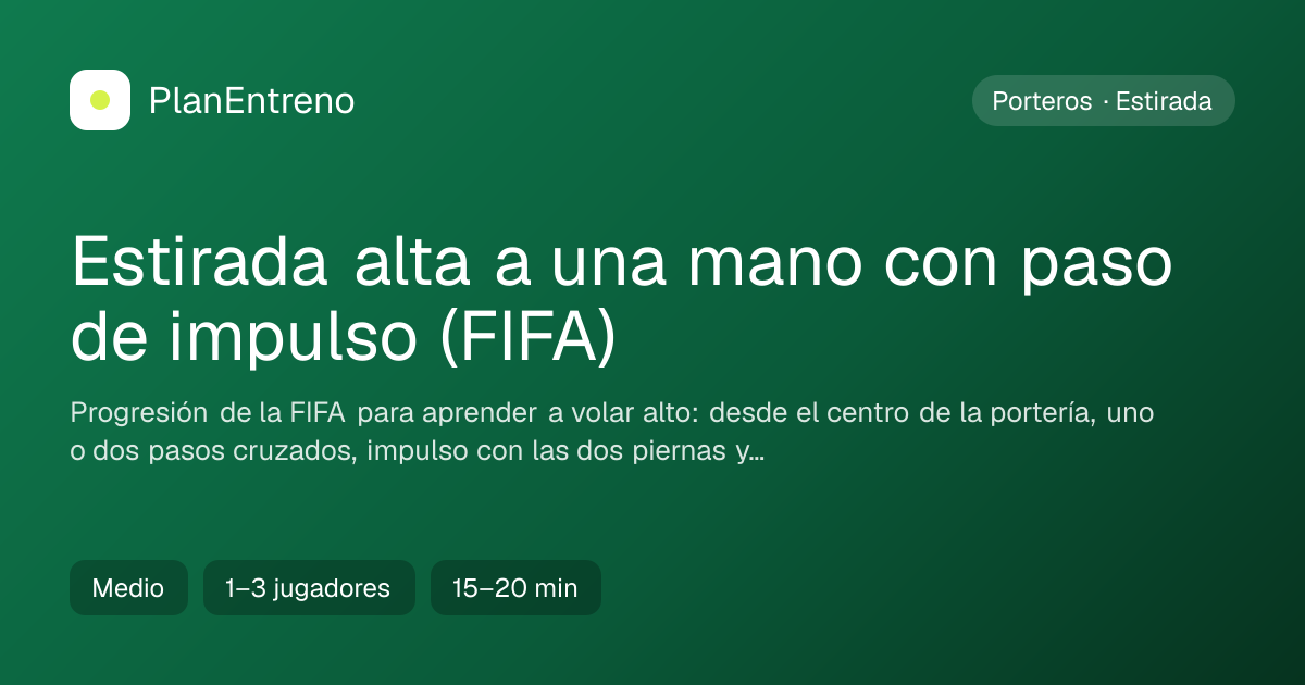 Diagrama del ejercicio Estirada alta a una mano con paso de impulso (FIFA)