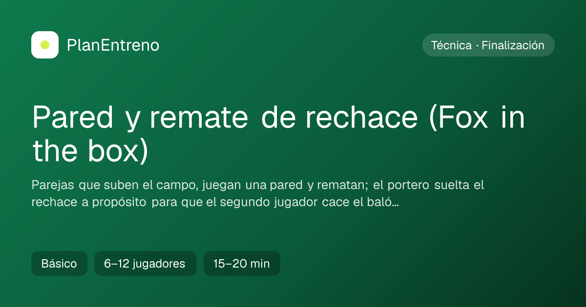 Diagrama del ejercicio Pared y remate de rechace (Fox in the box)