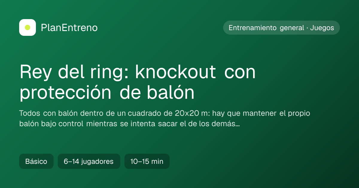 Diagrama del ejercicio Rey del ring: knockout con protección de balón