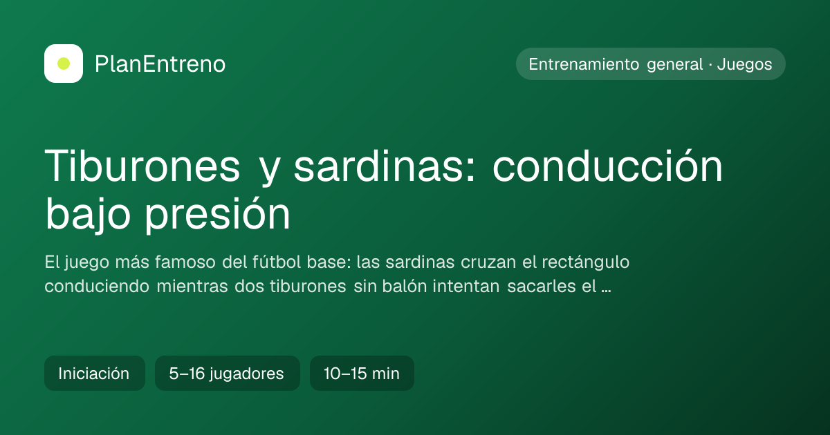 Diagrama del ejercicio Tiburones y sardinas: conducción bajo presión