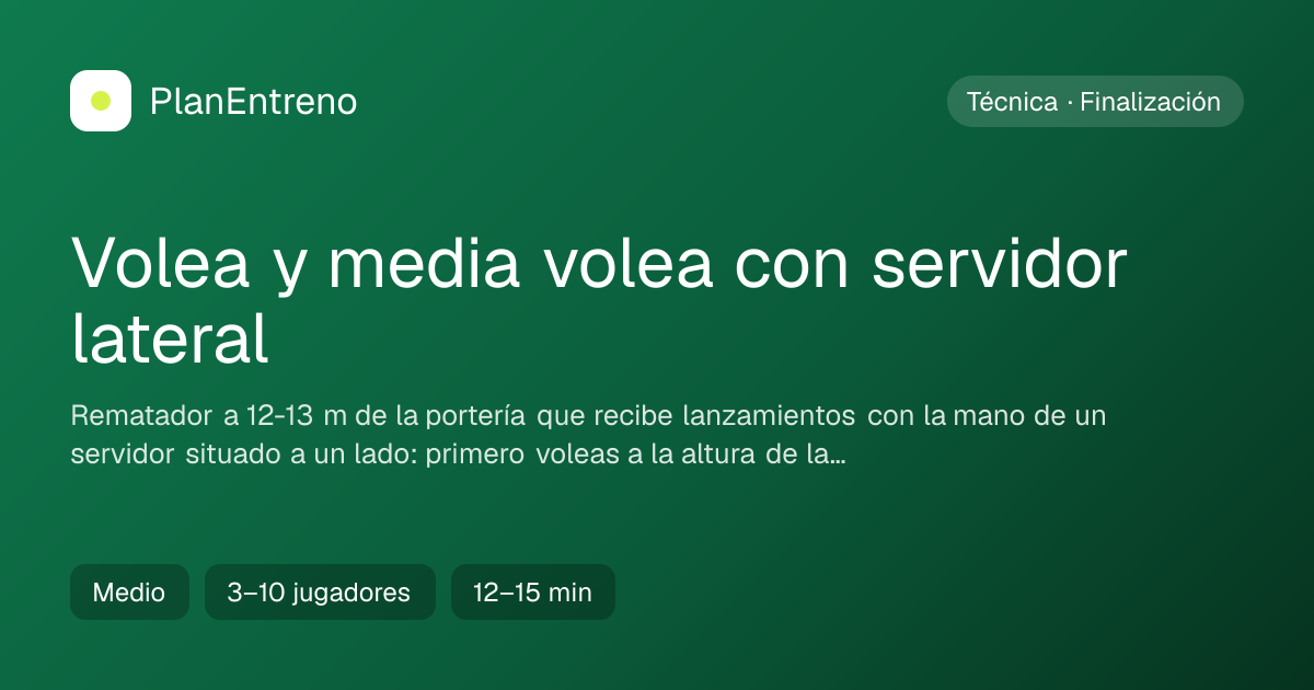 Diagrama del ejercicio Volea y media volea con servidor lateral
